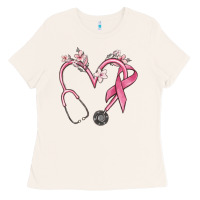 Bone stethoscope nurse medical breast cancer awareness Ladies Tee - MaliasSmallBusiness
