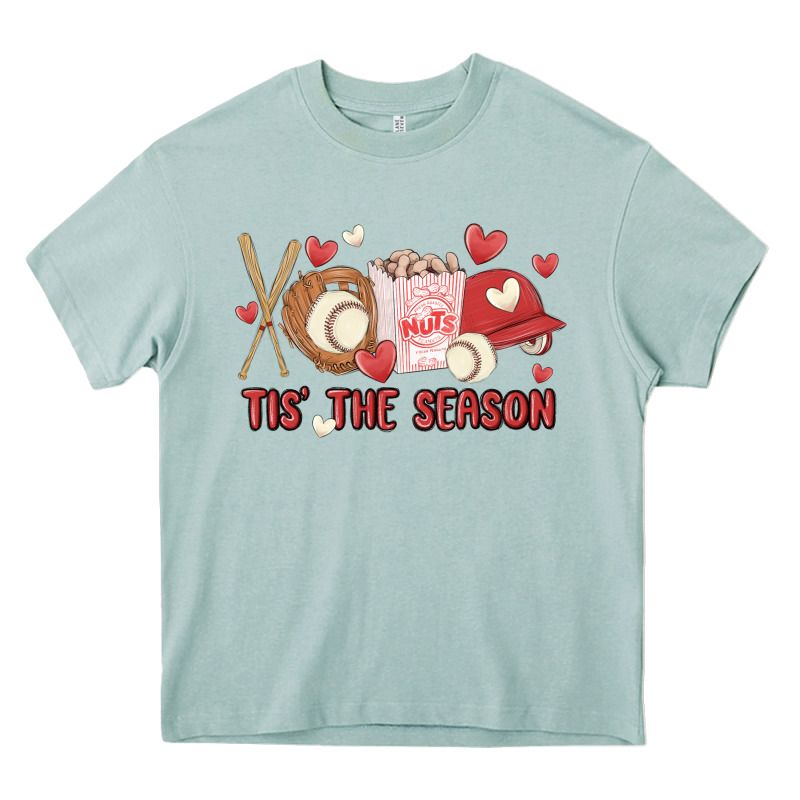 Tis The Season Baseball Heavy Core Tee by MaliasSmallBusiness | Teevron