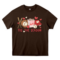 Chocolate Brown tis the season baseball Heavy Core Tee - MaliasSmallBusiness