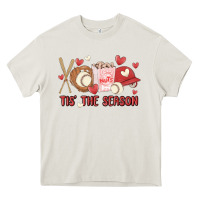Cream tis the season baseball Heavy Core Tee - MaliasSmallBusiness