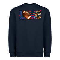 Navy Love Football team color red blue 4th of july Heavyweight Sweatshirt - HowdyJamesFarm