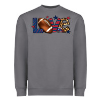 Love Football Team Color Red Blue 4th Of July Heavyweight Sweatshirt | Teevron