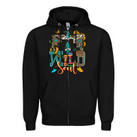 Black western wild soul Zipper Hoodie - OliviaCreatesArt