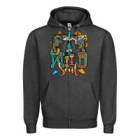 Charcoal Heather western wild soul Zipper Hoodie - OliviaCreatesArt