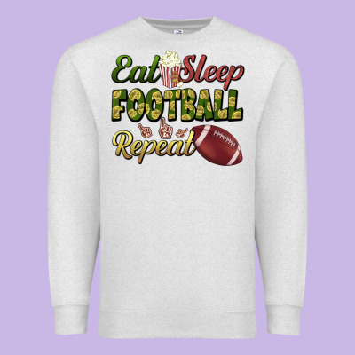Eat Sleep Football Repeat Premium Sweatshirt Designed By Bundleandbundleshop