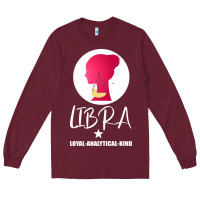 Burgundy Libra Zodiac Sign Horoscope Birth Gift Girl Long Sleeve Tee - Bettercallsaul