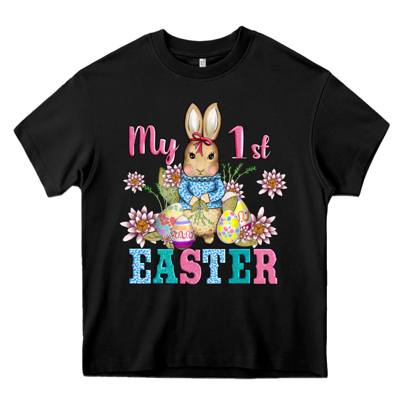 My First Easter With Baby Bunny And Eggs Heavy Core Tee by AdoDesignShop | Teevron