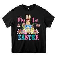 Black my first easter with baby bunny and eggs Heavy Core Tee - AdoDesignShop