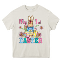 Cream my first easter with baby bunny and eggs Heavy Core Tee - AdoDesignShop