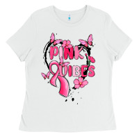 White pink vibes Ladies Tee - MaliasSmallBusiness