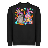 Black Easter gnome and rabbit Easter Day Heavyweight Sweatshirt - HowdyJamesFarm