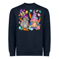 Navy Easter gnome and rabbit Easter Day Heavyweight Sweatshirt - HowdyJamesFarm