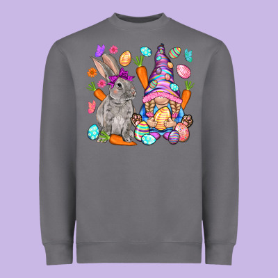 Easter Gnome And Rabbit Easter Day Heavyweight Sweatshirt Designed By Howdyjamesfarm