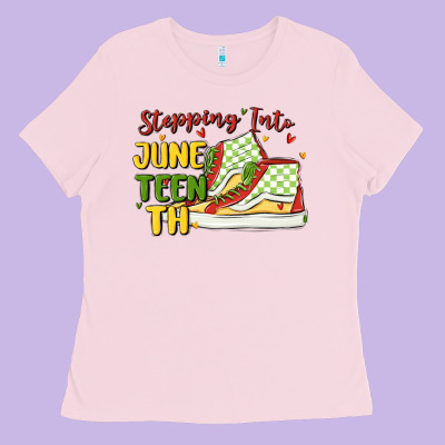 Stepping Into Juneteenth Ladies Tee Designed By Maliassmallbusiness
