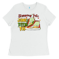 White stepping into juneteenth Ladies Tee - MaliasSmallBusiness