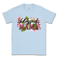Dusty Blue Blessed Mama Classic Tee - LillyAllenDesigns