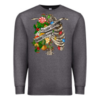 Charcoal Heather sorta merry sorta scary chest Premium Sweatshirt - FaDigitalArtStudio