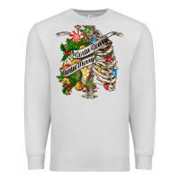 Dove Grey sorta merry sorta scary chest Premium Sweatshirt - FaDigitalArtStudio