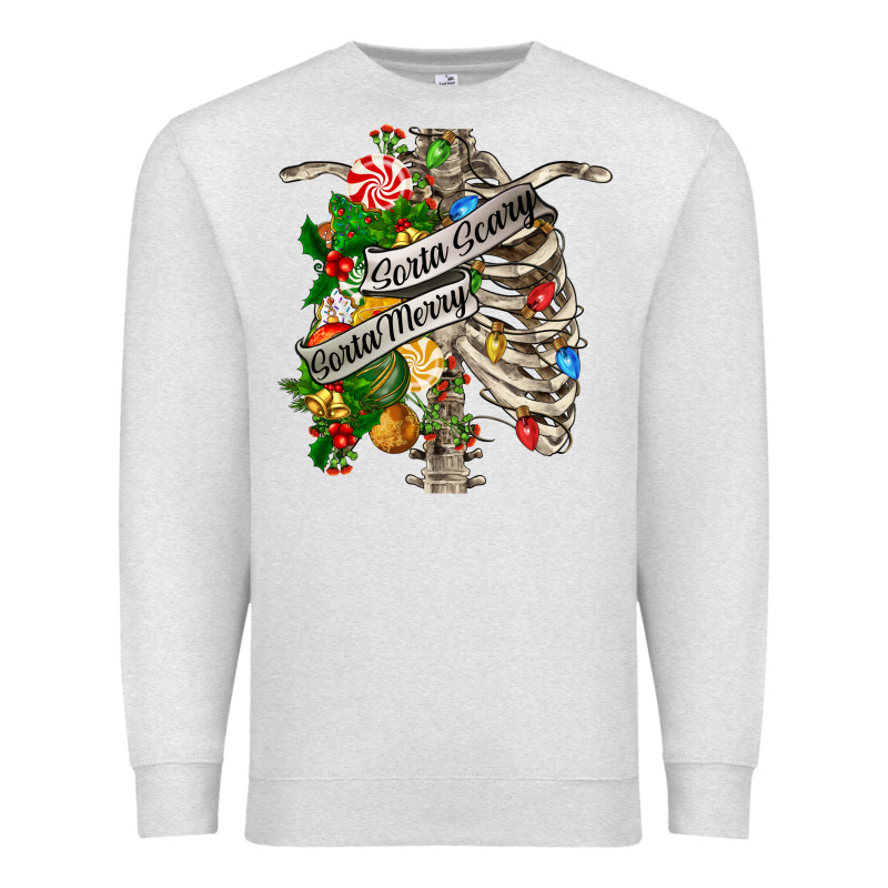Sorta Merry Sorta Scary Chest Premium Sweatshirt by FaDigitalArtStudio | Teevron