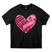 Black heart breast cancer Heavy Core Tee - MaliasSmallBusiness