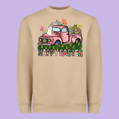 Happy Easter Day Truck Heavyweight Sweatshirt Designed By Howdyjamesfarm
