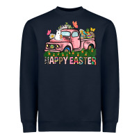 Navy Happy Easter Day truck Heavyweight Sweatshirt - HowdyJamesFarm