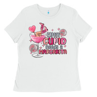 White even cupid needs a margarita Ladies Tee - MaliasSmallBusiness