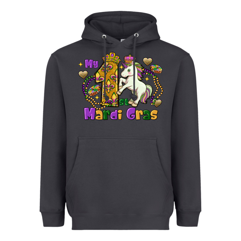 My First Mardi Gras Unicorn Heavyweight Hoodie by FaDigitalArtStudio | Teevron