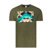 Vintage Olive turquoise, cowhide backgraund Vintage Tee - JahusDesignShop