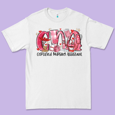Cna Certified Valentine Nursing Assistant Valentin Premium Tee Designed By Maliassmallbusiness