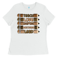 White teach love inspire Ladies Tee - MaliasSmallBusiness