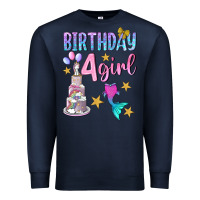 Navy birthday girl 4 Premium Sweatshirt - BundleAndBundleShop