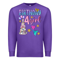 Purple birthday girl 4 Premium Sweatshirt - BundleAndBundleShop