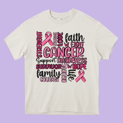 Cancer Awareness Heavy Core Tee Designed By Maliassmallbusiness