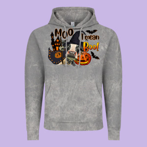Moo I Mean Boo Holstein Cow Vintage Hoodie Designed By Lillyallendesigns