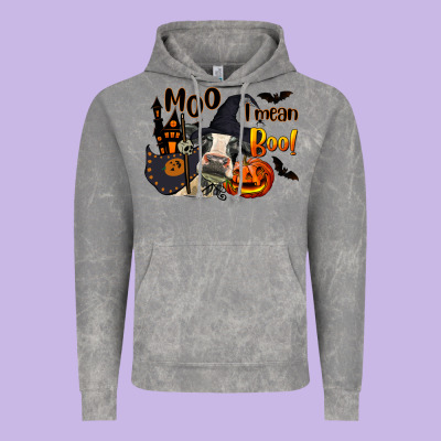 Moo I Mean Boo Holstein Cow Vintage Hoodie Designed By Lillyallendesigns