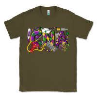 Army Green CNA Certified Nursing Assistant Mardi Gras Classic Tee - LillyAllenDesigns