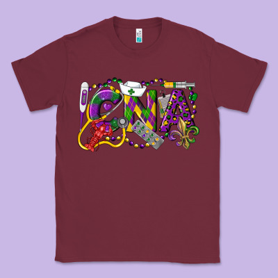 Cna Certified Nursing Assistant Mardi Gras Classic Tee Designed By Lillyallendesigns
