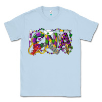 Dusty Blue CNA Certified Nursing Assistant Mardi Gras Classic Tee - LillyAllenDesigns