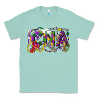 Seafoam CNA Certified Nursing Assistant Mardi Gras Classic Tee - LillyAllenDesigns