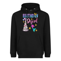 Black Birthday Girl 9 Heavyweight Hoodie - BundleAndBundleShop