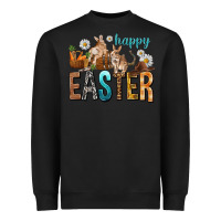 Black Happy Easter with Cowboy Easter Day Heavyweight Sweatshirt - HowdyJamesFarm