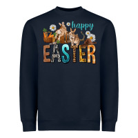 Navy Happy Easter with Cowboy Easter Day Heavyweight Sweatshirt - HowdyJamesFarm