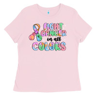 Bubblegum Pink fight cancer in all colors Ladies Tee - MaliasSmallBusiness