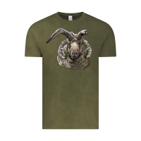 Vintage Olive navajo churro sheep head Vintage Tee - LillyAllenDesigns