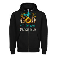 Black with god all things are possible Zipper Hoodie - OliviaCreatesArt