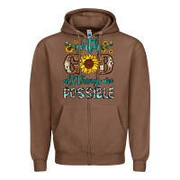 Chestnut with god all things are possible Zipper Hoodie - OliviaCreatesArt