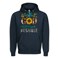 Navy with god all things are possible Zipper Hoodie - OliviaCreatesArt