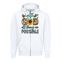 White with god all things are possible Zipper Hoodie - OliviaCreatesArt