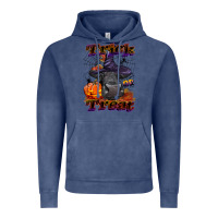 Vintage Denim Trick Or Treat Black Angus Heifer Vintage Hoodie - LillyAllenDesigns